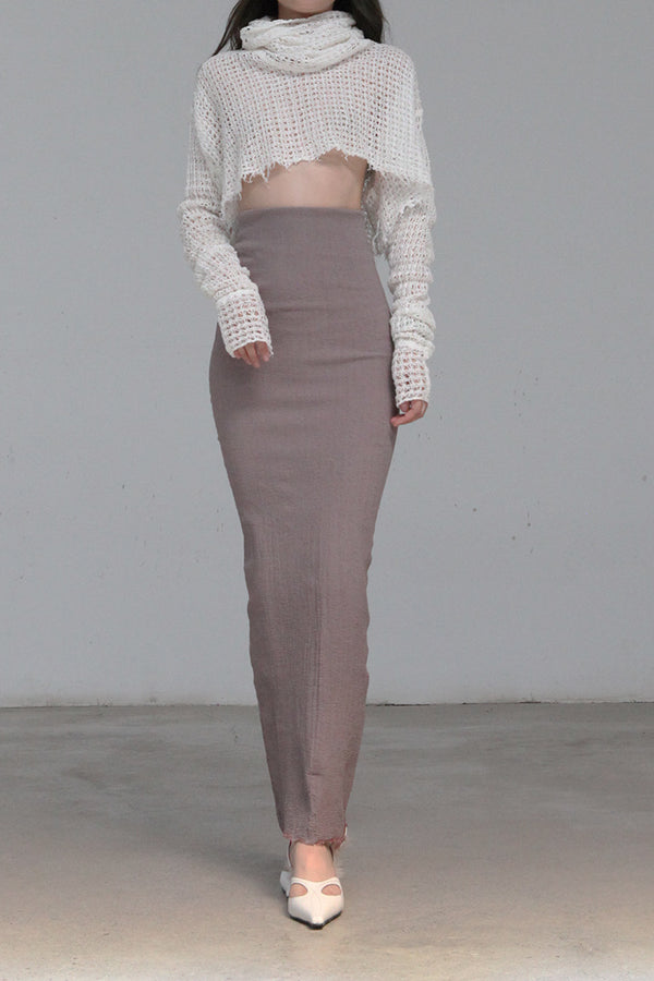 marc le bihan linen crop top 2860-E21 WHITE white